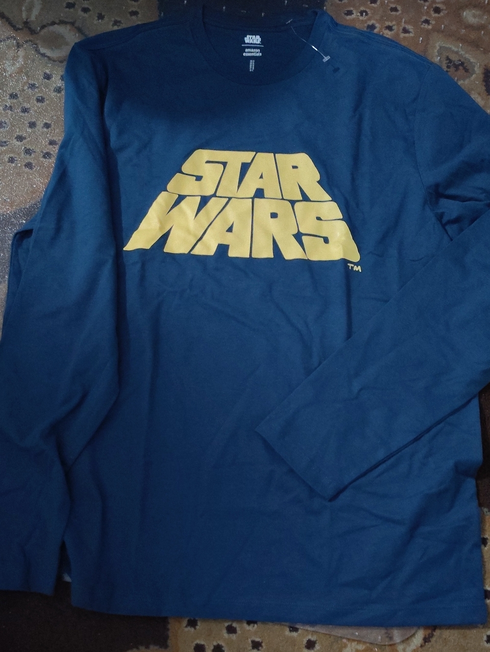 Nwot Star Wars Blue Long Sleeve Shirt with Yellow Logo Size M Men $45